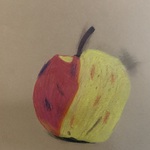 Rysunek jabłka wykonany przez czwartoklasistę.