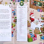 Zdjęcie listu od świętego Mikołaja oraz listy z imionami grzecznych dzieci.