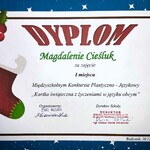 Dyplom za udział w konkursie.