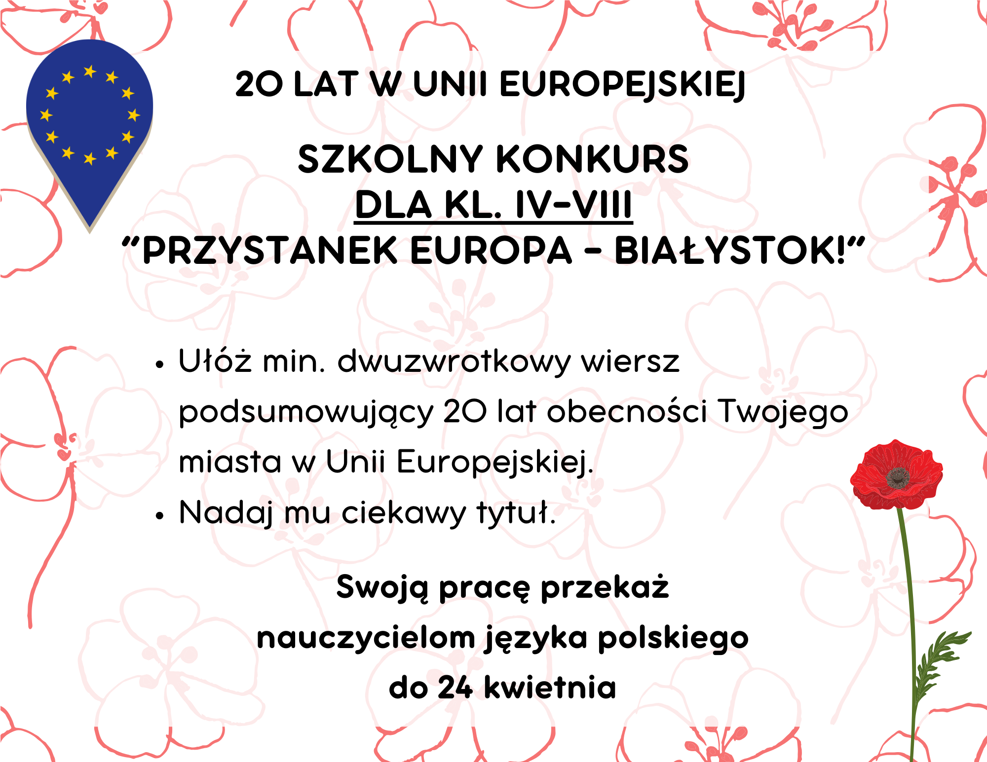 plakat promujący konkurs na wiersz