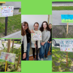 Tabliczki z prośbą, aby nie deptać trawy