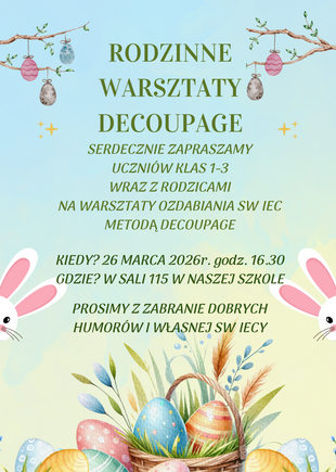Ogłoszenie o warsztatach w szkole