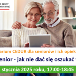 Grafika informujaca o webinarium dla seniorów