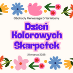 Kolorowy napis: Dzień Kolorowych Skarpetek