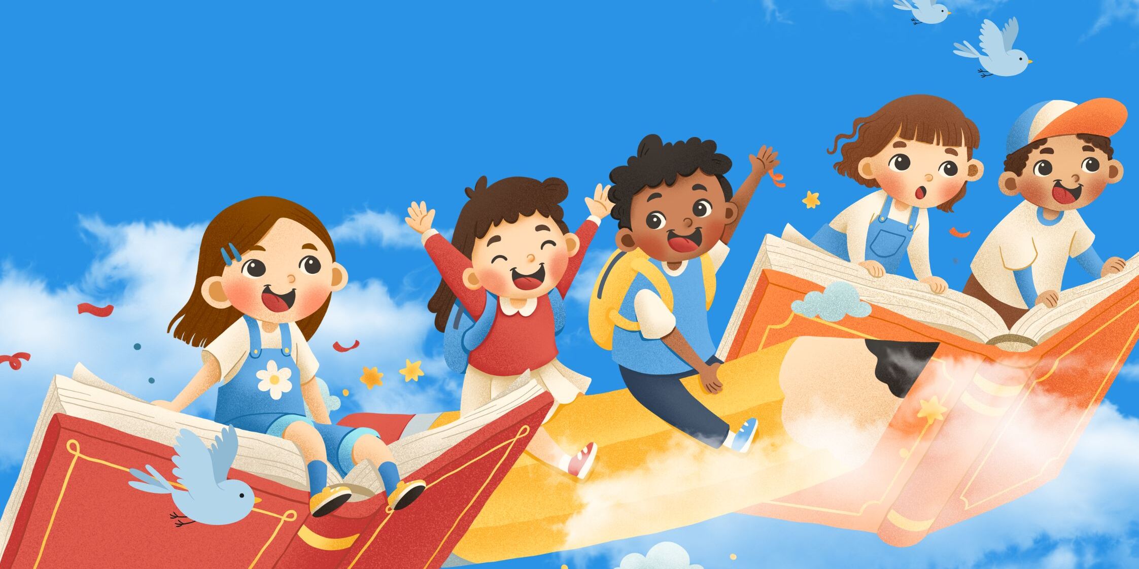 Welcome back to School Poster for Grade School in Sky Blue Background Style.jpg