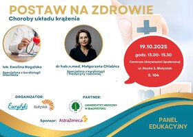 Plakat zapraszający na spotkanie w sprawie chorób układu krążenia