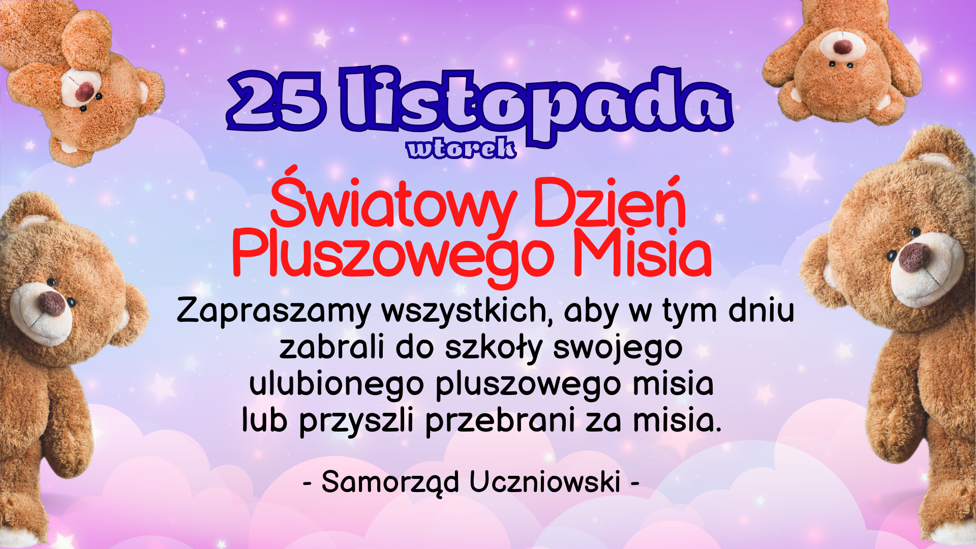 Plakat na dzień Pluszowego Misia