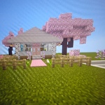 Dom z ogrodem stworzony w Minecratf