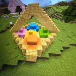 Koszyczek wielkanocny stworzony przez ucznia w aplikacji Minecraft