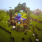 Koszyk wielkanocny stworzony przez ucznia w programie Minecraft