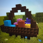 Koszyk wielkanocny stworzony w aplikacji Minecraft