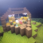Koszyk wielkanocny zrobiony przez ucznia w aplikacji Minecraft