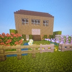 Domek z wiosennym ogrodem w Minecratf