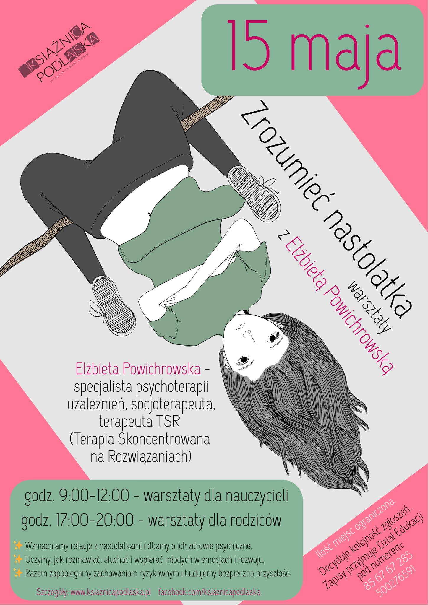 Plakat promujący warsztaty "Zrozumieć nastolatka"