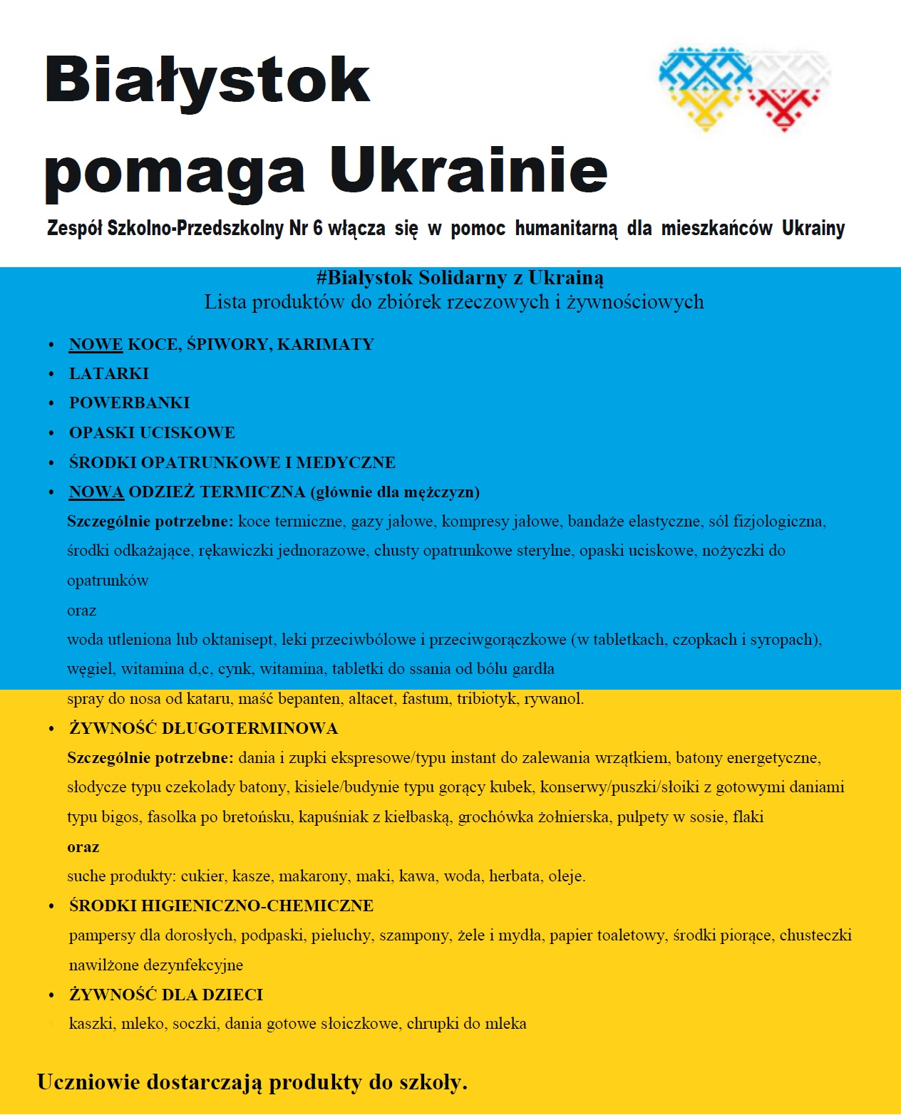 plakat akcji Białystok Solidarny z Ukrainą