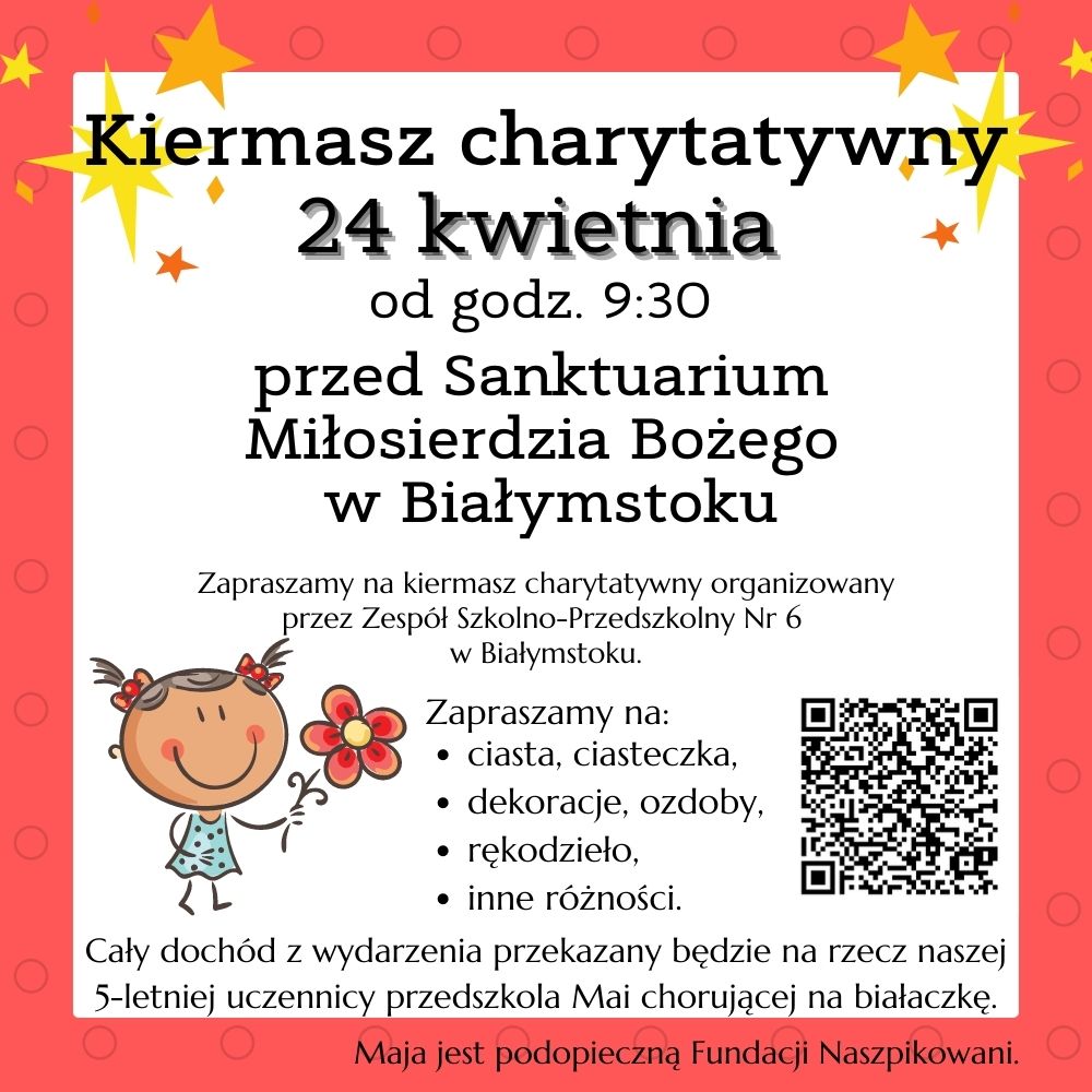 plakat promujący kiermasz charytatywny