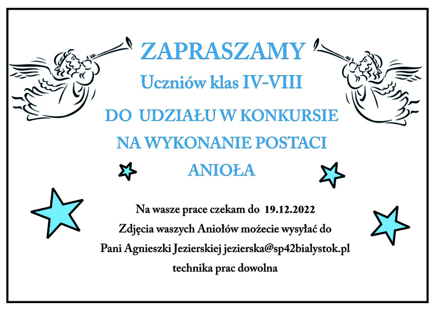 Konkurs plastyczny na postać Anioła