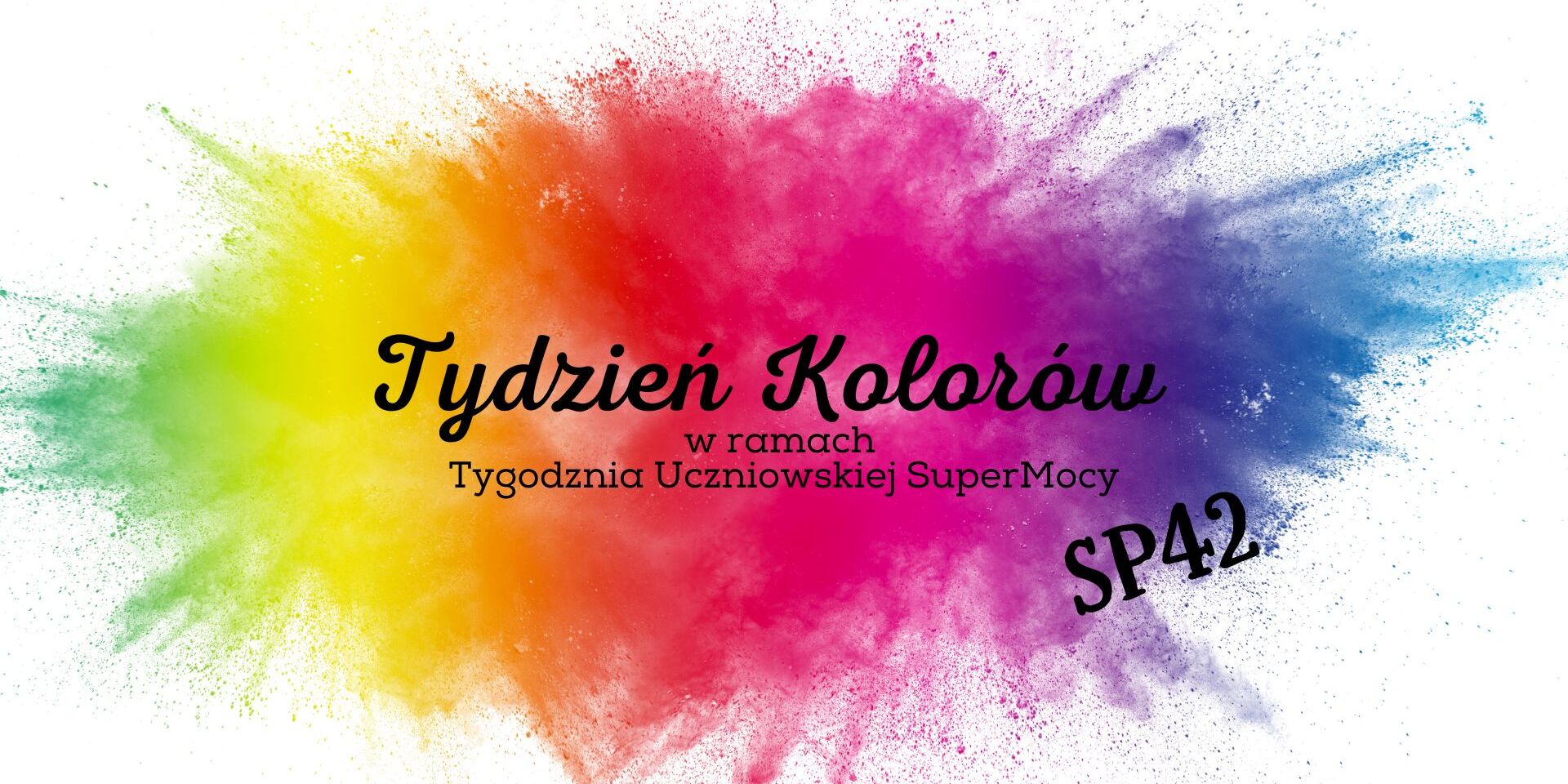 kolorowa plama z napisem Tydzień Kolorów w Ramach Tygodnia Uczniowskiej SuperMocy