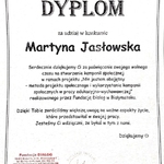 Dyplom Martyny Jasłowskiej