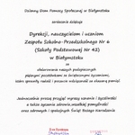 Dyplom dla uczniów za współpracę z seniorami